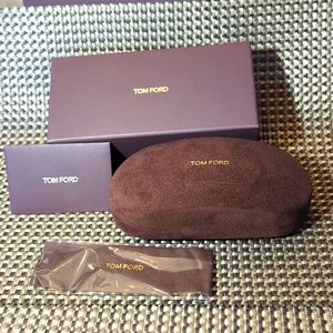 Tom Ford sunglasses case, cleaning cloth and box
